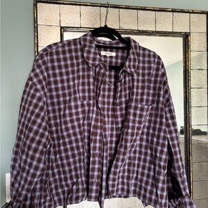 Cropped button down, Madewell, XXL
